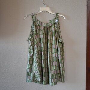 Trendmates Plus Multi-Colored Striped High Neck Sleeveless Top Size 1X